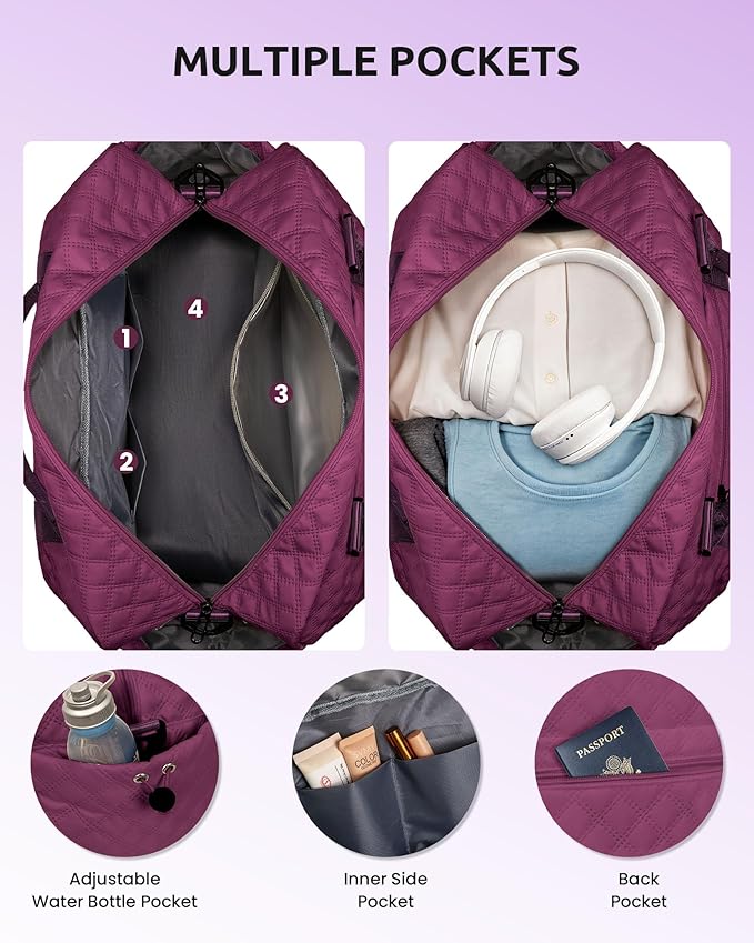 Easter Gift-Stuff for Girls 10-12-Initial Travel Bag with Shoe Compartment, Personalized Weekender Bag, Monogram Overnight Bag for Women, Letter Girls Travel Bag with Makeup Bag (Letter C)