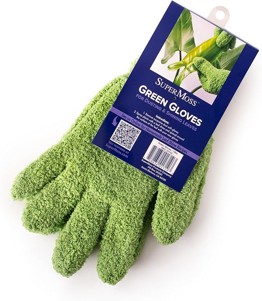 SuperMoss (01710) Microfiber Dusting Gloves for Plants – Gentle Leaf Shine & Cleaner for Houseplants, Reusable Indoor Plant Care Accessories, Durable and Washable Dusting Mitts, Universal Fit, Green