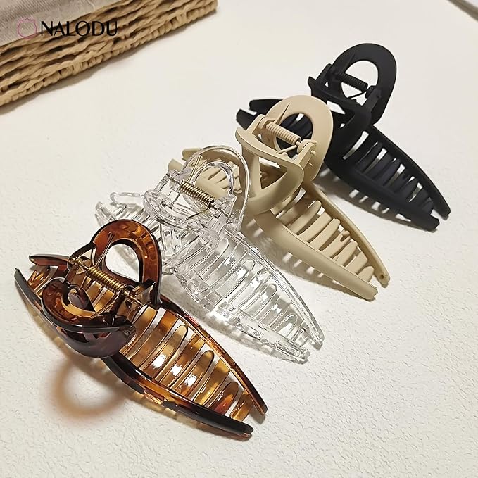 5 Inch Hair Claw Clips Extra Large No Slip Big Matte Jaw XL Clip for Thick Curly Long Hair Women, 4 Pack