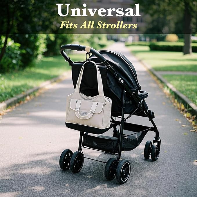 Stroller-Hooks - Adjustable Stroller Carabiner Clips, Universal Stroller Clips and Hooks for Parents and Travelers - Ideal Stroller Accessories for Shopping, Travel, and Baby Gear - Brown, 2 Pack