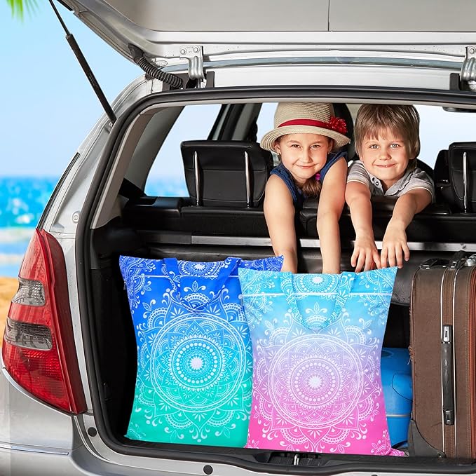 2 Pcs Large Travel Laundry Bags - Waterproof with Handle, Washable Dirty Clothes Bags for Travel, Wet & Dry, Gym, Swimming Pool, College Dorm