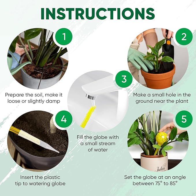 Mission Gallery Plant Watering Globes Set of 4 - Large Self Watering Globes for Indoor & Outdoor Plants - Multicolored, Automatic, Glass Watering Bulbs for Daily Use, Plant Watering Devices