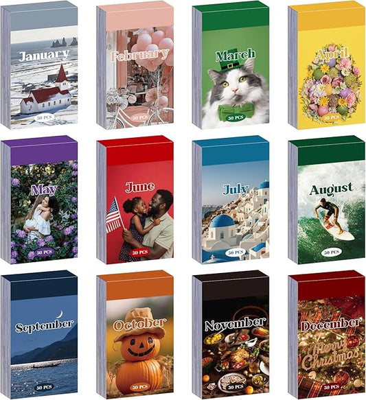 12 Sets 600 Sheets Washi Stickers for Journaling, Nature Season Festival Travel Flower Stickers Vintage Aesthetic Scrapbook Sticker Set for Bullet Journal Art Diary Card Craft Gifts Planner Notebook