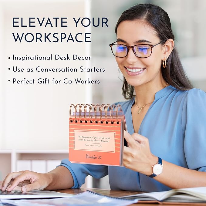 RYVE Motivational Calendar - Daily Flip Calendar with Inspirational Quotes - Motivational Gifts and Inspirational Gifts for Women, Desk Decor, Office Decor for Women and Office Desk Accessories