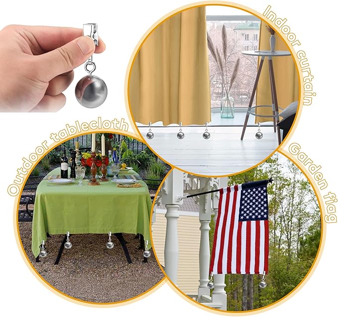 Tablecloth Flags Weights, Stabilizing Tablecloth Flags, Clip Weights for Other Fabrics for Camping, Picnics, Travel, Parties, Useful Fabric Fixing Tools for Outdoor Events, 10 Pack