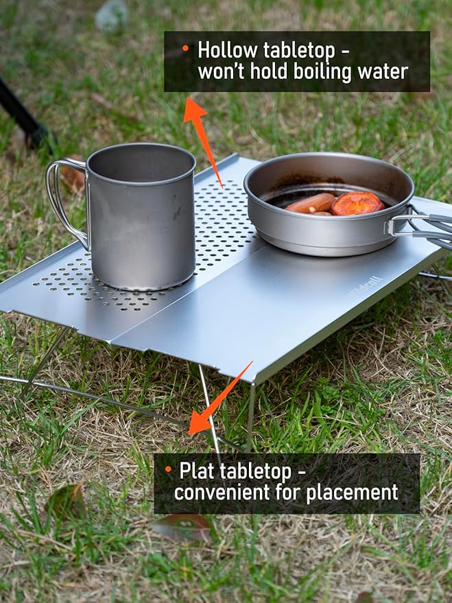 WildCall Mini Solo Folding Table Ultralight Compact with Carry Bag for Backpacking Camping Hiking Beach (Silver)