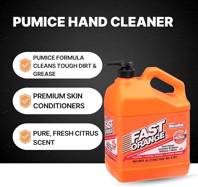 Fast Orange Permatex 25219 Pumice Lotion Hand Cleaner with Pump, 1 Gallon (Pack of 2)