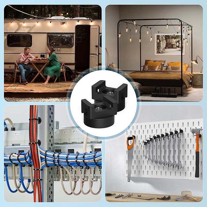 110pcs Magnetic Cable Zip Tie Mounts (100pcs Cable Zip Ties & 10pcs Magnet Cable Mount) Magnetic Zip Tie Mount Heavy Duty, Magnetic Wire Clamps, Magnetic Zip Tie Holders, Magnetic Wire Clips