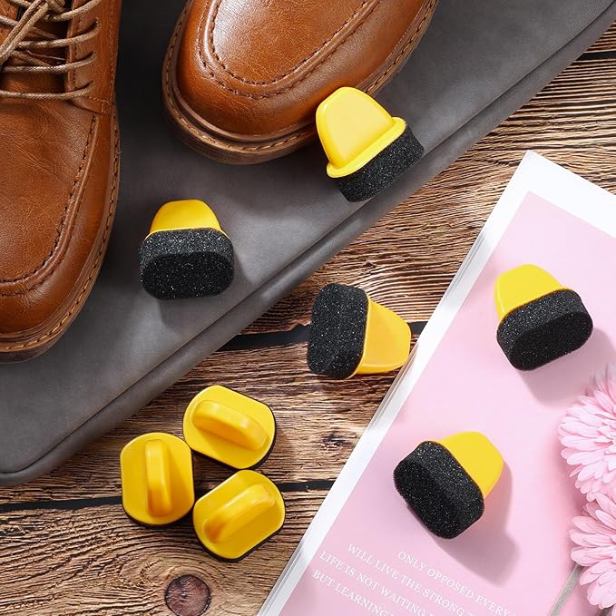 10 Pcs Shine Shoes Sponge Applicators Foam Dauber Shoe Polish Applicator Brush Leather Shoes Boots Care Cloths Suede Cleaner(10 Pcs Shoe Sponge A)