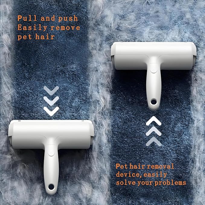 Roller Pet Hair Removal Tool, Reusable Lint Roller - Cat and Dog Hair Remover for Furniture, Dog Brush for Shedding, Portable Multi-Surface Fur Removal Tool (Sofas, Carpets, Clothing, Bed Sheet)