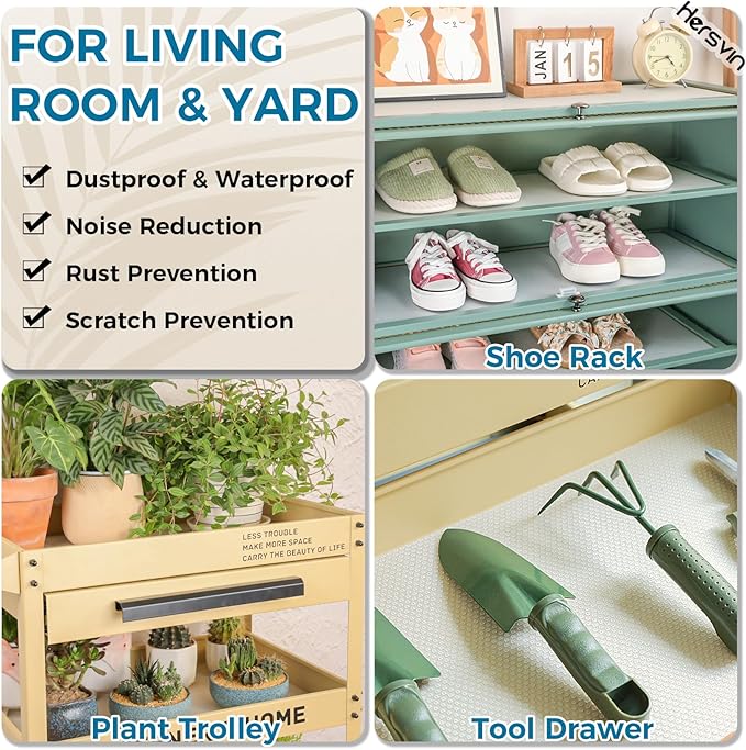 Hersvin Shelf Liners, 20in x 20ft Kitchen Drawer Mats, Non-Adhesive EVA Cupboard Protector, Cabinet Lining, Refrigerator Liner (Clear Dot)