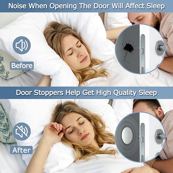 XoYoZo Door Stoppers Wall Protector Buffer Guard Doorknob Door Handle Bumper Self Adhesive Silencer Soft Rubber Crash Pad for Home Office