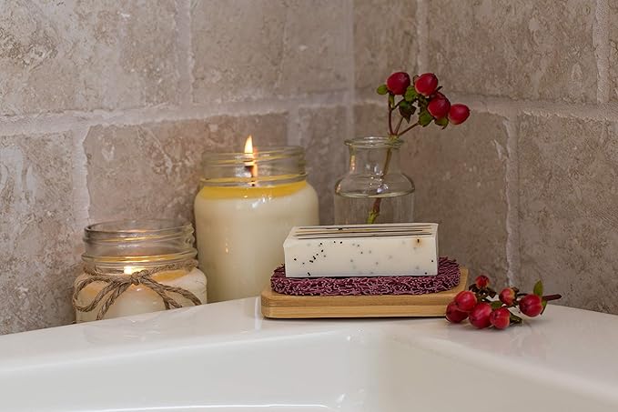 Aira Soap Saver - Soap Dish & Holder - BPA Free Shower & Bath Holder - USA - Drains Water, Circulates Air, Extends Soap Life - Easy to Clean, Fits All Sets - Lavender