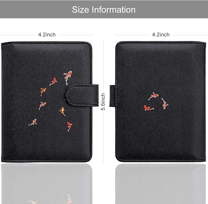 WALNEW Passport Holder for Travel, RFID Passport Cover Wallet for Women Men, PU Leather Passport Book Card Holder Case with Pen (Buckle Closure, Buckle-Carp)