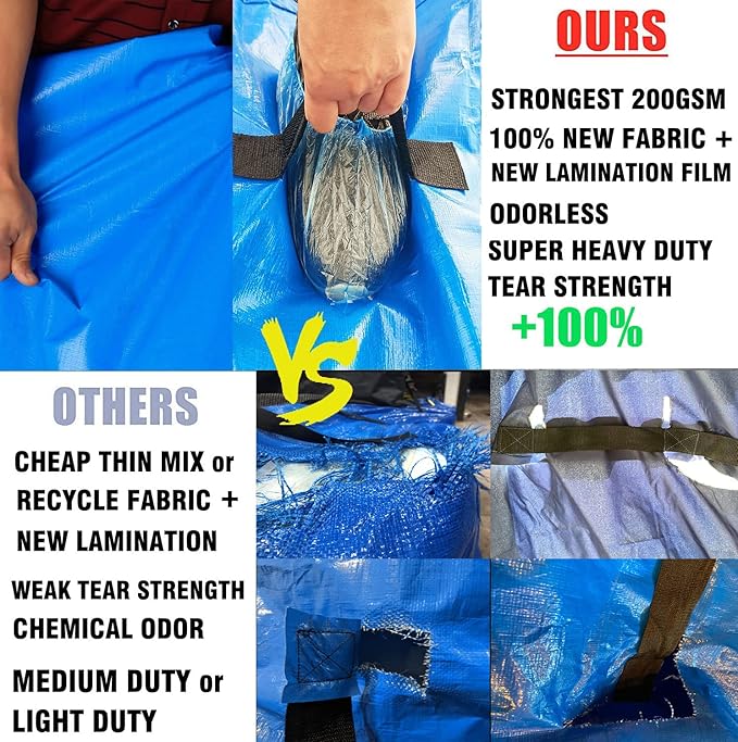 SGPAC Heavy Duty Mattress Bags for Moving and Storage - Extra Thick King Mattress Cover With Reinforced Handles and Zipper - Made of New Material, Pack of 2