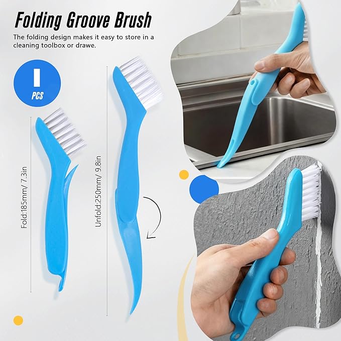 15Pcs Crevice Cleaning Brush Groove Gap Hard Bristle Cleaning Tool Small Clean Brush for Cleaning Sink Toilet Kitchen Door Window Track Cup Teapot
