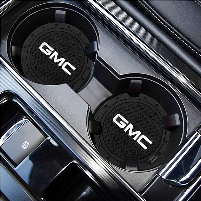 Car Cup Holder Coaster for GMC Sierra Denali Canyon Terrain Yukon Jimmy Acadia Recessed Silicone Cupholder Coaster Interior Accessories 2.75in 2Pack