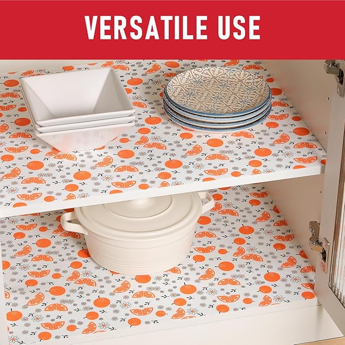 Cooyes Shelf Liners, 2-in-1 Non-Slip Fridge Mats, Absorb Excess Moisture, No-BPA Multiple Sizes for Glass Shelves, Kitchen Cabinets, Drawers (17.7 W x 36 L Inches, Dasiy-6 Pack)