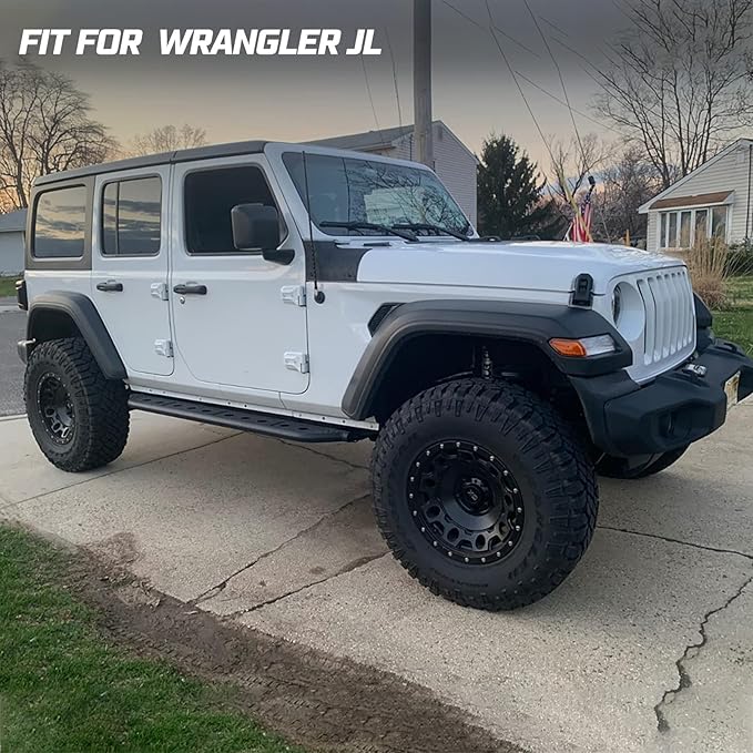 Kiwi Master Wheel Well Storage Trunk Organizers for 2018-2023 Jeep Wrangler JL 4 Door, Rear Storage Bin Box Tray, JL Interior Accessories Parts, Left & Right Side, Pair, Black