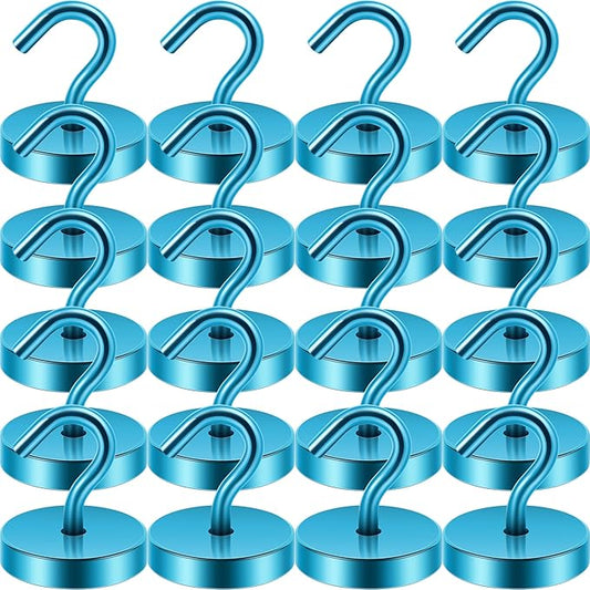 Neosmuk Magnetic Hooks, Cruise Ship Essentials, 120lb+ Heavy Duty Magnetic Hooks for Cruise Cabins, Refrigerator, Grill, Hanging, and Travel | Extra Strong Must-Have Magnet Hooks, Royal Blue, Pack of 20