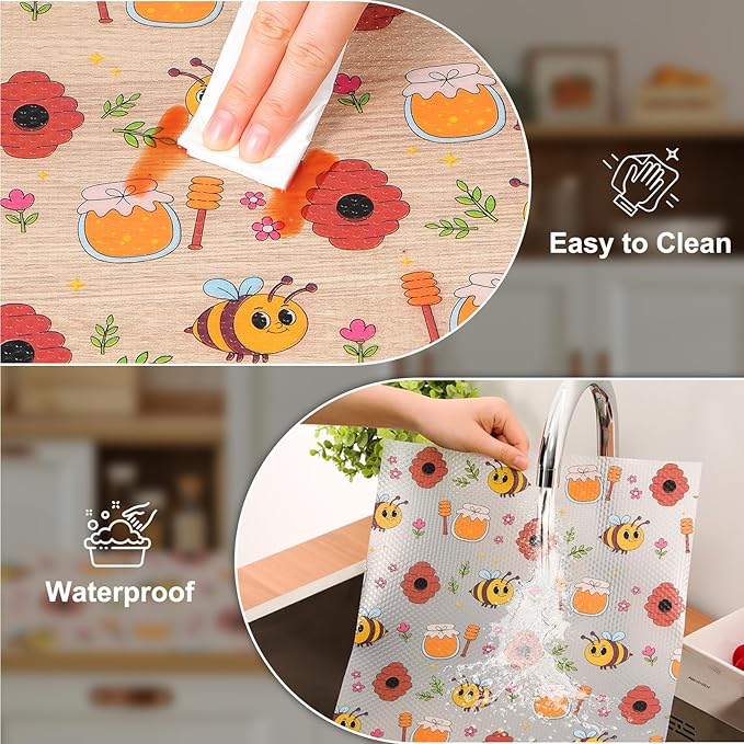 Cooyes Shelf Liner – Non-Slip Cabinet & Drawer Liner for Kitchen – Non-Adhesive Waterproof Shelf Paper with Modern Pattern – Durable EVA Cabinet Mat – Easy to Cut (Buff,17.5" W x 78.7" L)