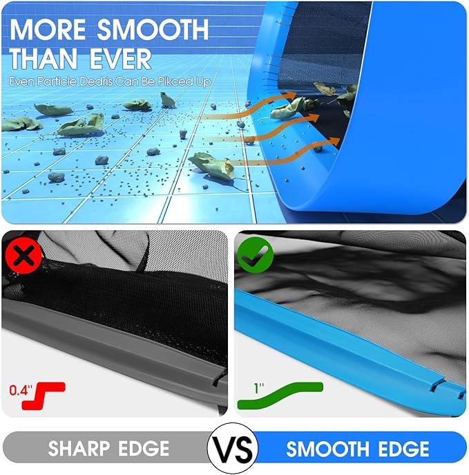 17.5'' Self-Repair Pool Net with Pole 10 Ft Thick Aluminum 8 Sections Detachable Pool Poles with Hidden Hook Retriever & Nylon Fine Mesh Netting Pool Skimmer Net for Above Ground In-ground Pools