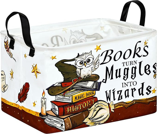 Kids Reading Book Storage Basket Book Organizer for Nursery Classroom Gifts Toys Storage Bin/Dorm/Kitchen/Pet/Office/Closet/Shelf/Room Decor Storage