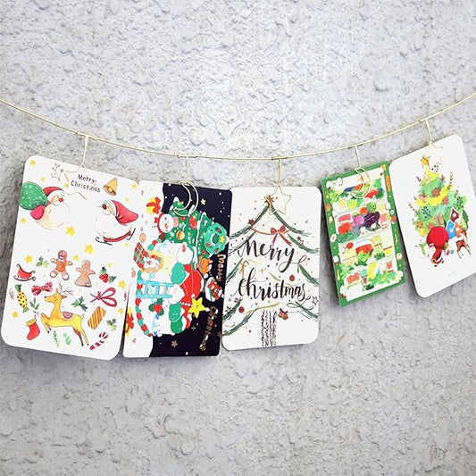 2 Pack Chain Photo Clip Hanging Photo Display Wall Photo Display Metal Photo String with 12 Clips Wall-Mounted Picture Holder for Hanging Painting Family Photos Artworks(Gold-Star and Moon)