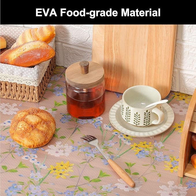 Cooyes Shelf Liner – Premium Non-Adhesive Cabinet & Drawer Liner for Kitchen – Waterproof Shelf Paper with Modern Pattern – Durable EVA Cabinet Mat – Easy to Cut （23.6" W x 236" L）