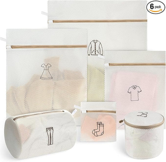 6-Piece Bag Double-layer thickened mesh laundry bags,Essential items at home,Exquisite laundry bags suitable for clothes, trousers, socks and underwear