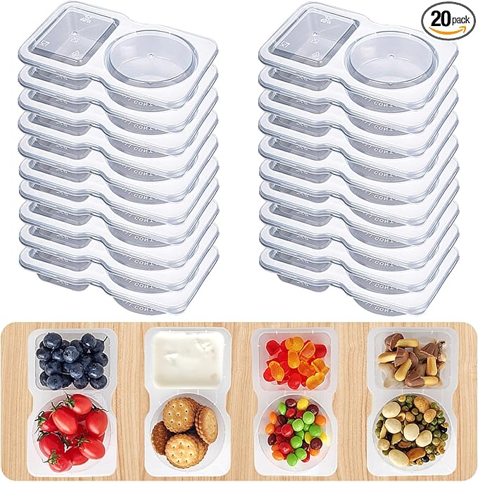 Obfuscate 20Set Snack Containers,Reusable Snack Containers with Lids,Snack Pack Containers for Portion Control and Meal Prep Lunch Containers for School Office Travel