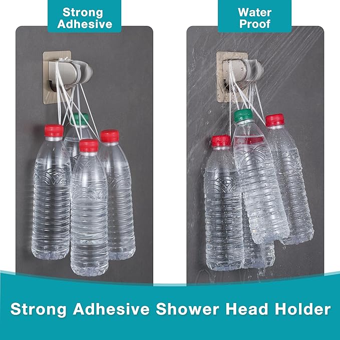 GwernKB Handheld Shower Head with on off Switch&Built-in Power Spray,7-Setting High Pressure Shower Wand with 79in Long Hose&Bracket and Extra Adhesive Shower Holder for Lower Mount,Brushed Nickel