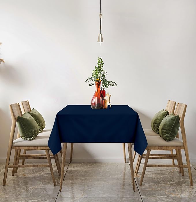 Utopia Kitchen Rectangle Table Cloth 2 Pack (60x102 Inches, Navy Blue), Machine Washable Polyester Table Cover for Dining, Buffet Parties, Picnics, Events, Weddings and Restaurants