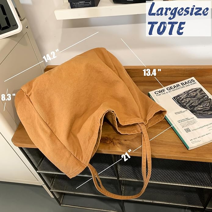 Canvas Tote Bag for Women Large Hobo Shoulder Bag for Work Travel Casual Message Bag Tote Purse handbags