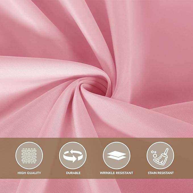 sancua Round Tablecloth 108 Inch Diameter, 6 Pack - Circle Polyester Fabric Table Cloth for Wedding Party Reception Banquet Birthday, Washable Christmas Table Cover (Fit 42-96 Inch Tables), Pink