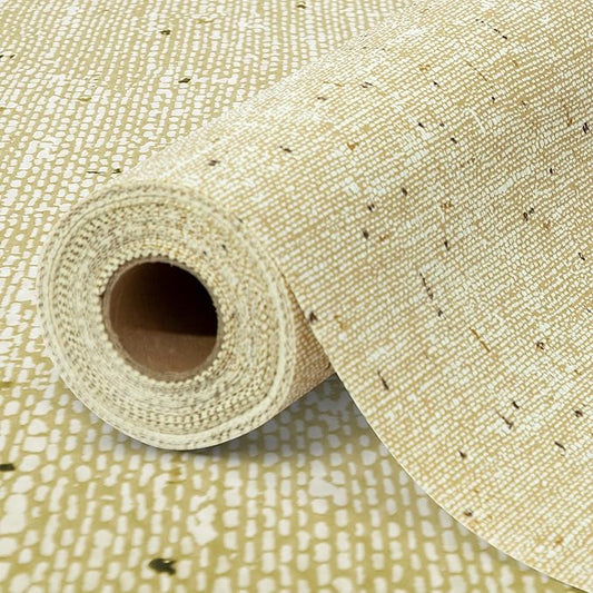 FIFTY FEET 12"x120" Non-Adhesive Shelf Liner for Kitchen Cabinets and Drawers, Washable Non-Slip PVC Cabinet Liner (Yellow)(10 Roll)