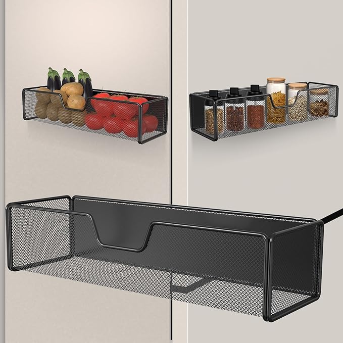 Magnetic Basket Organizer Holder for Fridge Magnetic Shelf Magnetic Storage Bin Box Containers for Refrigerator Whiteboard Classroom Magnetic Organizer