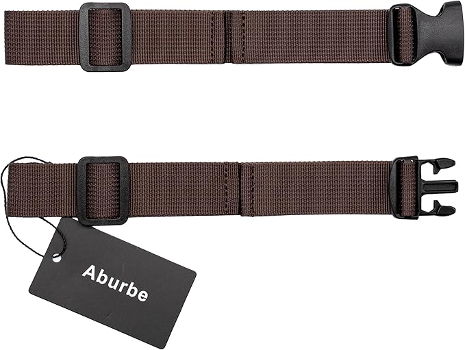Backpack Chest Strap, Universal Add on Adjustable Sternum Strap, Chest Belt Replacement, with Heavy Duty Quick Release Buckle Clip, for Travel, Hiking, Camping, School(Brown)