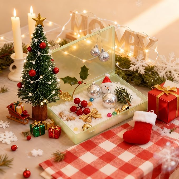 LJY 6 Pieces Rectangular Empty Mini Clear Plastic Organizer Storage Box Containers with Hinged Lids (7.1 x 4.3 x 1.2 inch, Green)