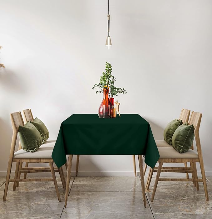 Utopia Kitchen Rectangle Table Cloth 2 Pack (60x102 Inches, Hunter Green), Machine Washable Polyester Table Cover for Dining, Buffet Parties, Picnics, Events, Weddings and Restaurants