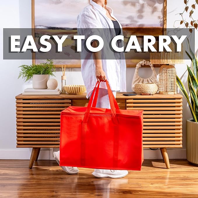 Carrywell Insulated Food Delivery and Catering Bags 2-Pack, XXXL Pizza Delivery and Reusable Warming Bag, Thermal Insulation Tote for Hot and Cold Food, Doordash, Not-Made In China
