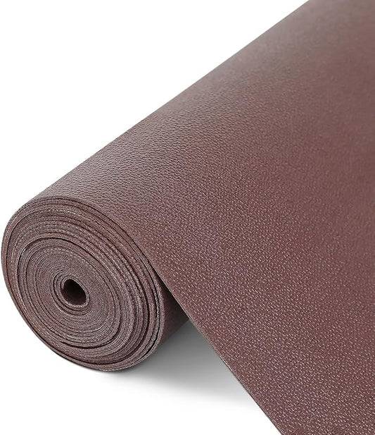 WochiTV Shelf Liner for Cabinets, Drawer Non Adhesive Non Slip Foam Mat for Kitchen, Pantry, Bathroom, Cupboard, Garage, Closet, Shelves, Drawer, Tool Box, Brown 11.8 x 236 inches