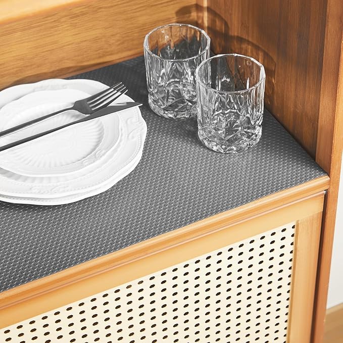 ALIUNI 100% EVA Shelf Liner for Kitchen Cabinet, 24" x 240" Drawer Liners Non Adhesive Non Slip Waterproof Plastic Paper, Dresser Pantry Bathroom Refrigerator Protector, Grey