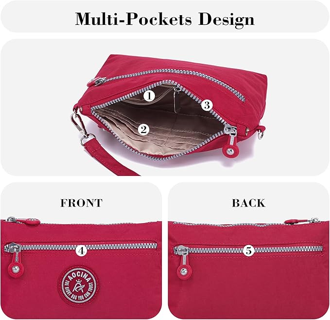 AOCINA Small Wristlet Wallet for Women RFID Blocking Crossbody Purse Gifts for Valentines Day Nylon Cell Phone Purses