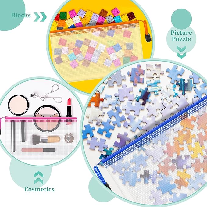 24pcs Mesh Zipper Pouch Bags Small, 8.1x4.8 Inches Zipper Pencil Bags, 8 Colors Pencil Pouch Bulk, Reusable Pencil Bags for Office Supplies and Travel Storage