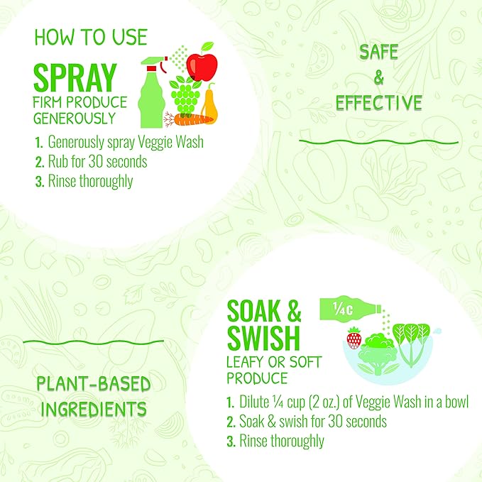 Veggie Wash Organic Fruit and Vegetable Wash, 16-Oz