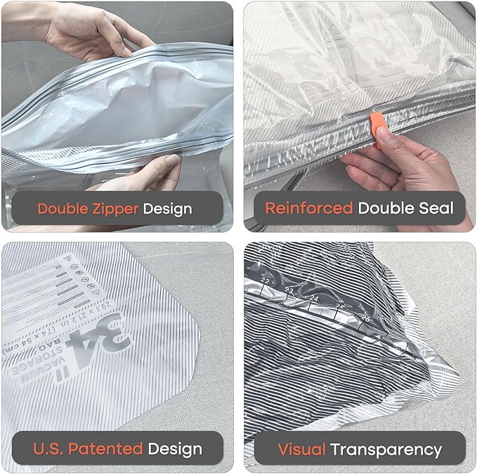 Vacbird 18 Pack Vacuum Storage Bags Set with Rechargeable Wireless Pump Large/Medium/Small Vacuum Seal Bags for Clothing Travel and Home, Compression Packing for Comforters, Blankets and Bedding