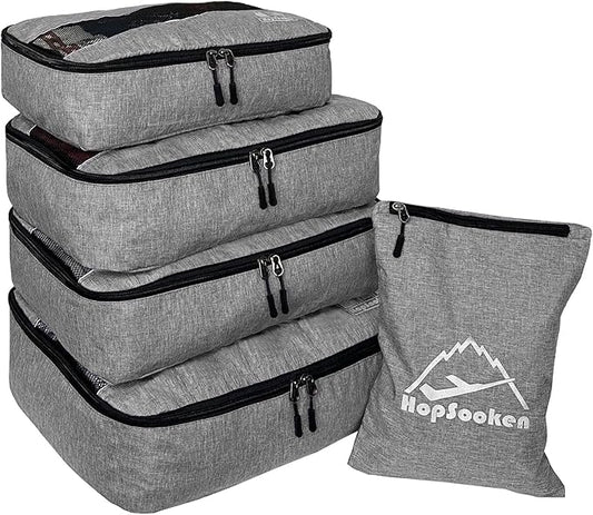 5 Set Packing Cubes for Travel Large Suitcase Luggage Organizer Bags Travel Accessories Vacation 4 Cubes 1 Laundry Pouch Bag