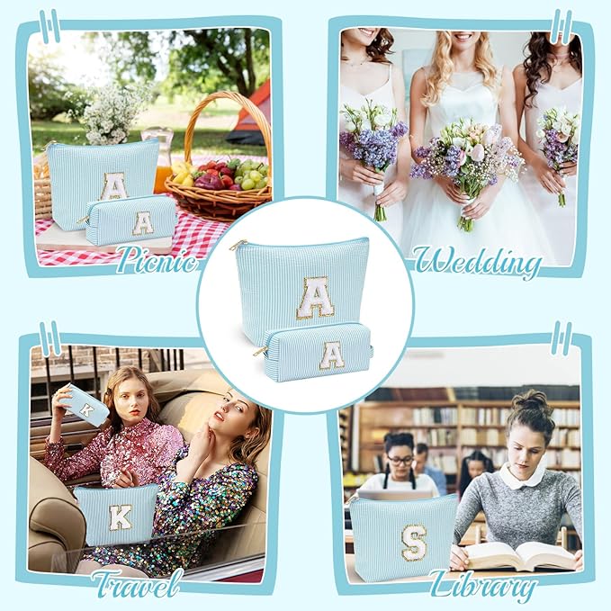 YOOLIFE Gifts for Women Her, Makeup Bag Make Up Bag Pouch Cosmetics Organizer Bag Cute Makeup Bag Skincare Bag Personalized Best Friend Wife Birthday Gift Graduate Gifts for Her V