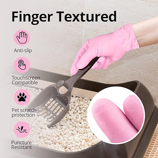 SwiftGrip Pink Nitrile Gloves, 3-mil, Industrial Gloves Disposable Latex Free, for Cleaning & Esthetician, Rubber Powder-Free, 100-ct Box (Large)